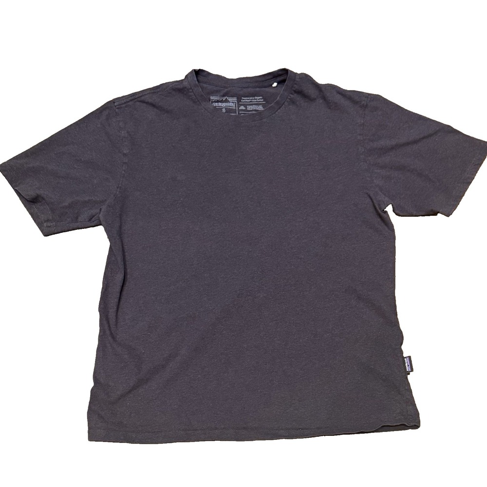 Patagonia‎ Mens T Shirt Sz S Regenerative Organic Cotton Pilot Gray Gorpcore